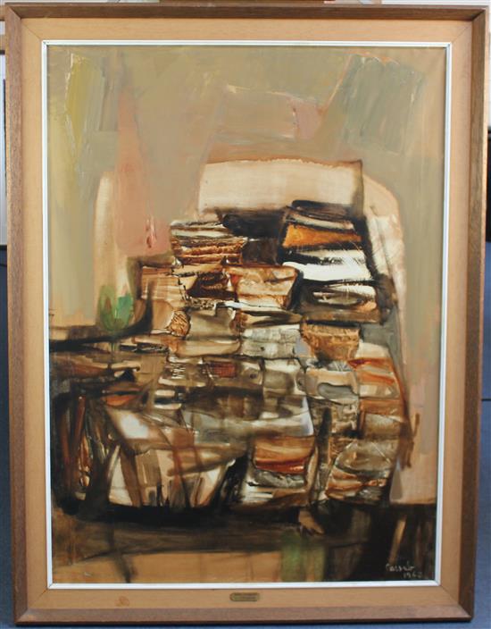 Judy Cassab (b.1920) Mood in Brown, 43.5 x 31.5in.